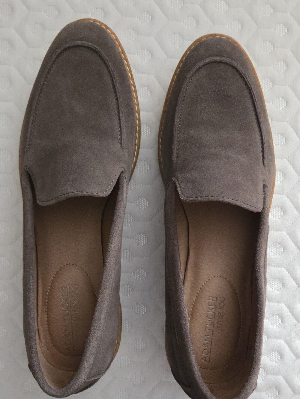 Adam Tucker Grey Suede Slip-On Loafers